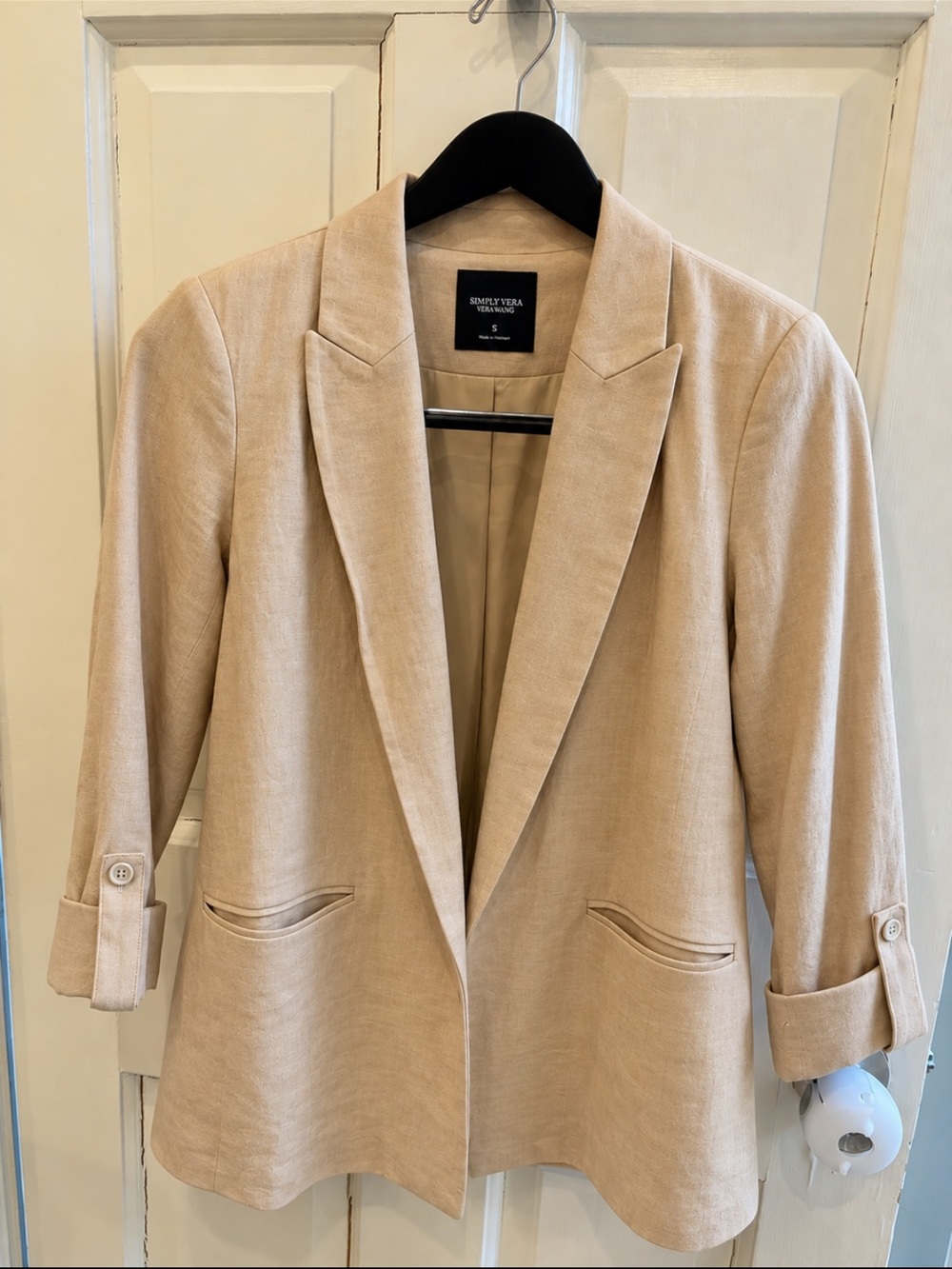 Simply Vera Vera Wang Light Cream Open-Front Blazer